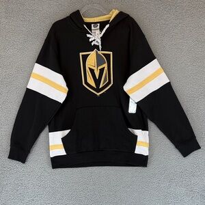 Vegas Golden Knights NHL mens Large Black and Gold hoodie kangaroo pocket hockey